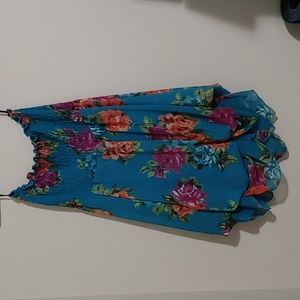 🌞Teal and floral bubble dress